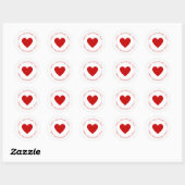 Happy Valentine's Day Red Heart Kid's Niedliche Cu Runder Aufkleber (Blatt)