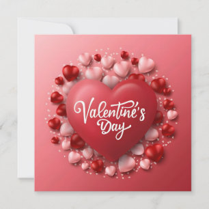 Happy Valentine's Day Red Heart Liebe Feiertagskarte