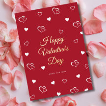 Happy Valentines Day Red Heart Modern Love Pattern