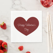 Happy Valentine's Day Red Heart Niedliches Party Serviette (Beispiel)