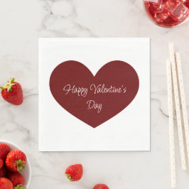 Happy Valentine's Day Red Heart Niedliches Party Serviette