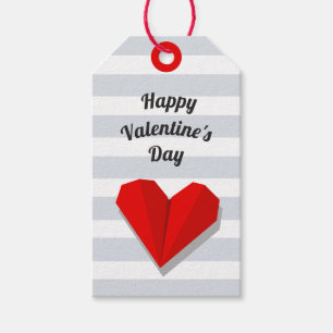 Happy Valentine's Day Red Heart Origami Geschenk T Geschenkanhänger