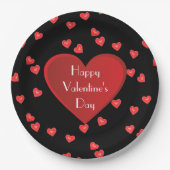 Happy Valentine's Day Red Heart Paper Plate Pappteller (Vorderseite)