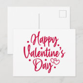 Happy Valentine's Day Red Heart Postkarte (Vorne/Hinten)