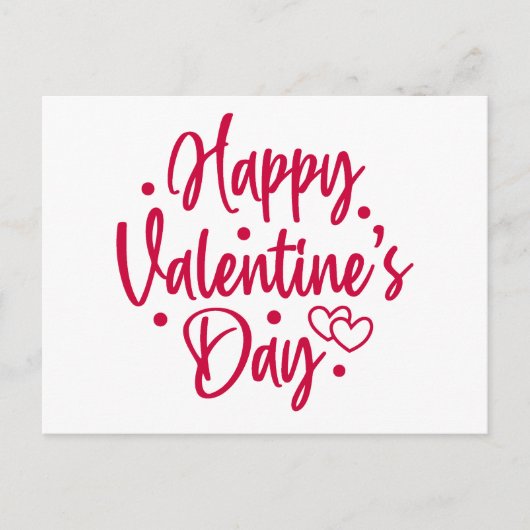 Happy Valentine's Day Red Heart Postkarte (Vorderseite)