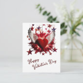 Happy Valentine's Day Red Heart Postkarte (Stehend Vorderseite)