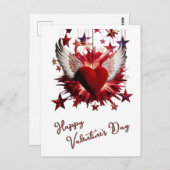 Happy Valentine's Day Red Heart Postkarte (Vorne/Hinten)
