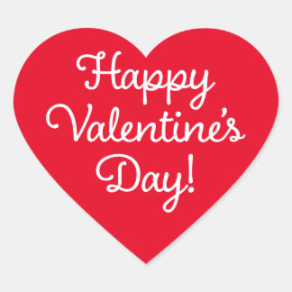 Happy Valentine's Day Red Heart Sticker