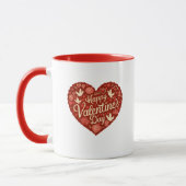 Happy Valentine's Day Red Heart Tasse (Links)