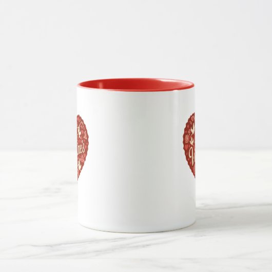 Happy Valentine's Day Red Heart Tasse (Zentrum)