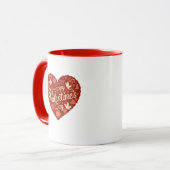 Happy Valentine's Day Red Heart Tasse (Vorderseite Links)