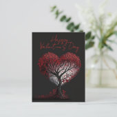 Happy Valentine's Day Red Heart Tree Postkarte (Stehend Vorderseite)
