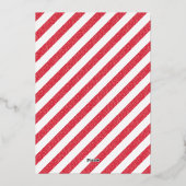 Happy Valentine's Day Red Hearts Chalk Stripes Folien Feiertagskarte (Rückseite)