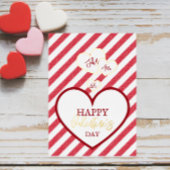 Happy Valentine's Day Red Hearts Chalk Stripes Folien Feiertagskarte