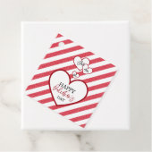 Happy Valentine's Day Red Hearts Chalk Stripes Geschenkanhänger (Beispiel)