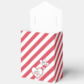 Happy Valentine's Day Red Hearts Chalk Stripes Geschenkschachtel (Offen)