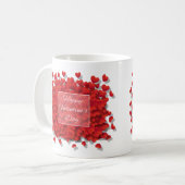 Happy Valentine's Day Red Hearts Coffee Cup Tasse (Vorderseite Links)