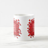 Happy Valentine's Day Red Hearts Coffee Cup Tasse (Mittel)