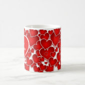 Happy Valentines Day Red Hearts Kaffeetasse (Mittel)