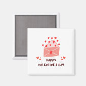 Happy Valentine's Day - Red Hearts Liebe Images Magnet (Vorderseite/Rückseite)