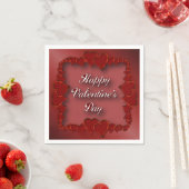 Happy Valentine's Day Red Hearts Napkins Serviette (Beispiel)