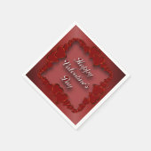 Happy Valentine's Day Red Hearts Napkins Serviette (Ecke)