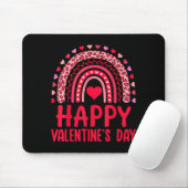 Happy Valentines Day Red Hearts Rainbow Leopard Wo Mousepad (Mit Mouse)