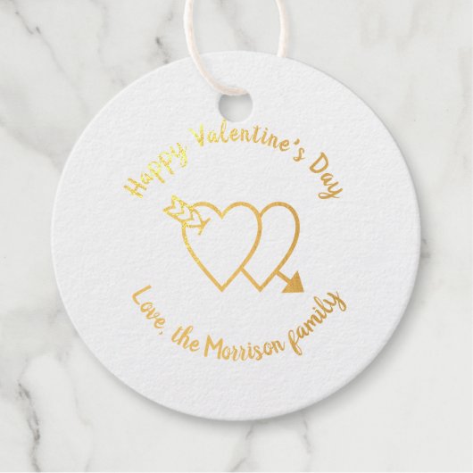 Happy Valentine's Day Red Herzen benutzerdefiniert Geschenkanhänger (Vorderseite)