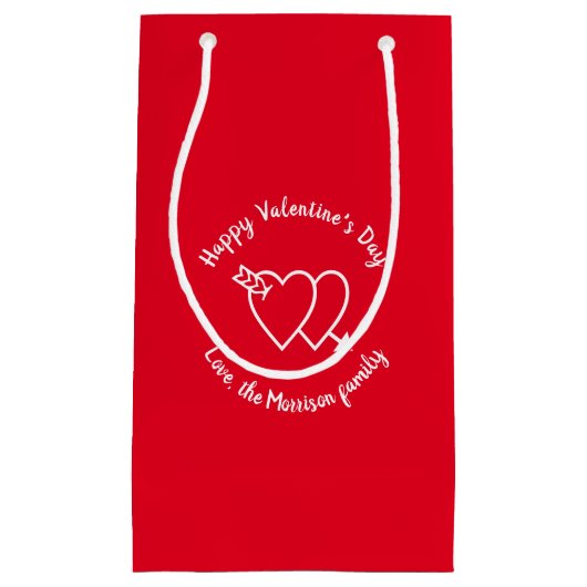 Happy Valentine's Day Red Herzen benutzerdefiniert Kleine Geschenktüte (Vorderseite)