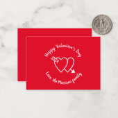 Happy Valentine's Day Red Herzen benutzerdefiniert Mitteilungskarte (Vorderseite/Rückseite Beispiel)