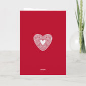 Happy Valentine's Day Red Lace Heart Card Karte (Rückseite)