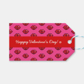 Happy Valentine's Day Red Lips Pixel Art Muster Geschenkanhänger (Vorderseite (Horizontal))