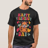 Happy Valentines Day Red Panda Heart Love Groovy T-Shirt (Vorderseite)