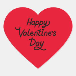 Happy Valentine's Day Red Personalize Herz Herz-Aufkleber