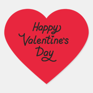 Happy Valentine's Day Red Personalize Herz Herz-Aufkleber
