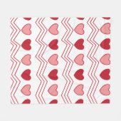 Happy Valentines Day Red Pink Hearts Muster Fleecedecke (Vorderseite (Horizontal))