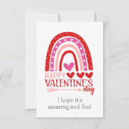 Happy Valentine's Day Red Rainbow Card Dankeskarte