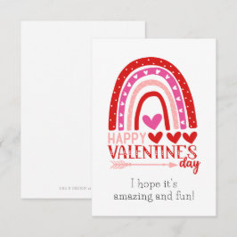 Happy Valentine's Day Red Rainbow Card Dankeskarte