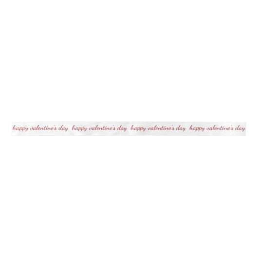 Happy Valentine's Day Red Script Typografie Satinband (Vorderseite)