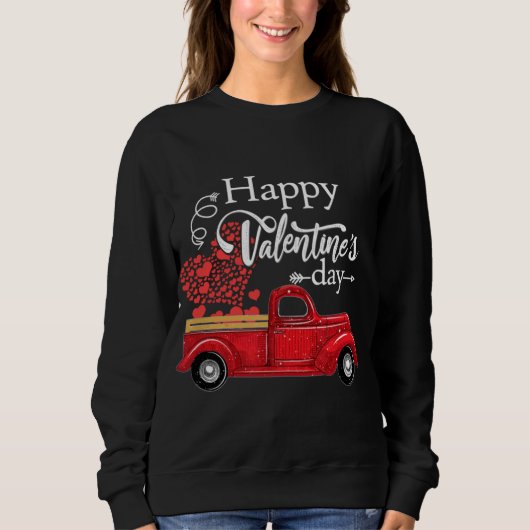 Happy Valentine's Day Red Truck Lieferwagen Red Ka Sweatshirt (Vorderseite)