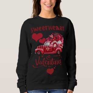 Happy Valentine's Day Red Truck mit Buchstaben Pos Sweatshirt