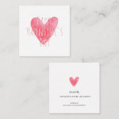 Happy Valentine's Day Red Watercolor Herz Mitteilungskarte (Vorne/Hinten)