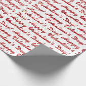 Happy Valentine's Day Red White Pattern Geschenkpapier (Ecke)