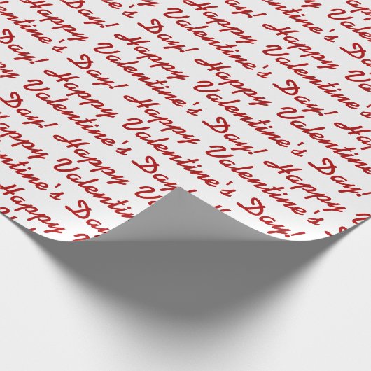 Happy Valentine's Day Red White Pattern Geschenkpapier (Ecke)