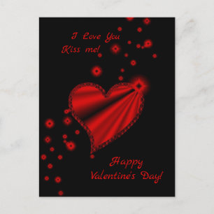 Happy Valentine's Day - Regenbogenherz mit Sternen Feiertagspostkarte