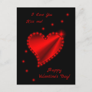Happy Valentine's Day - Regenbogenherz mit Sternen Feiertagspostkarte