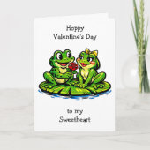 Happy Valentine's Day | Retro Frogs Karte (Vorderseite)