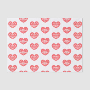 Happy valentines Day Retro Heilung rotes Herzmuste Seidenpapier