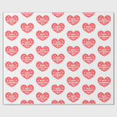 Happy valentines Day Retro Herz rot stilvoll Geschenkpapier (Flach)