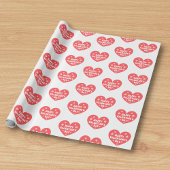 Happy valentines Day Retro Herz rot stilvoll Geschenkpapier